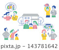 マイホーム購入を検討する家族_色 143781642