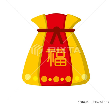 Cartoon Asian lucky money pouch with dark bow 143781885