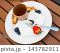 Mato cheese served with honey and berries 143782911