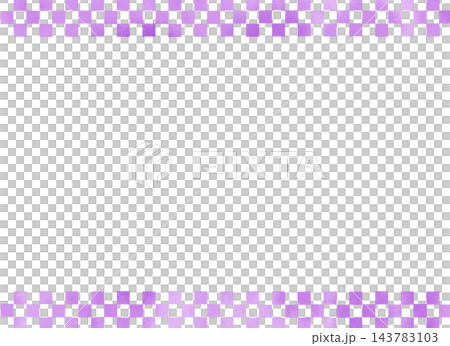 Purple checkered watercolor-style frame illustration, cute decorative frame with a grid pattern. 143783103