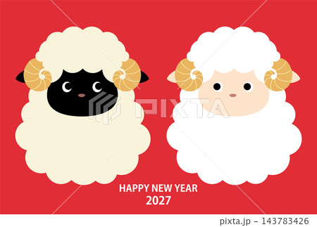 2匹の羊のイラスト 2匹の羊のイラスト 143783426