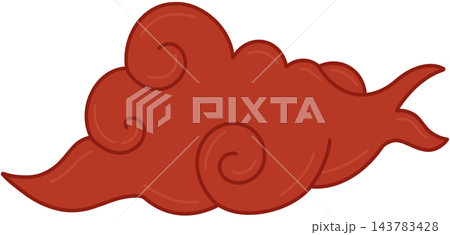 Red Chinese auspicious cloud flat 143783428