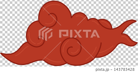 Red Chinese auspicious cloud flat 143783428