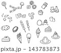 お菓子のイラストセット1線画 143783873