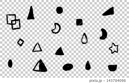 A set of various hand-drawn shapes and materials 143784098