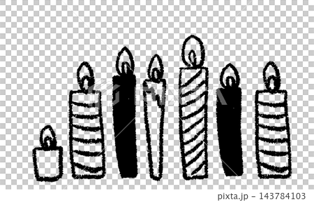 Simple hand-drawn line art illustration of a candle Simple hand-drawn line art illustration of a candle 143784103