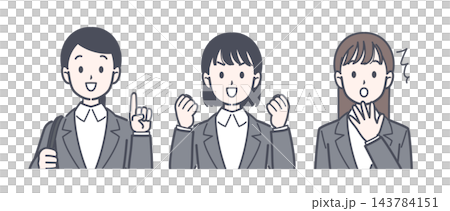 Illustration set of a woman in a suit Illustration set of a woman in a suit 143784151