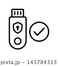 セキュリティキーのアイコン（モノクロ） 143784313