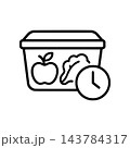 鮮度時計付き食品容器　アイコン 143784317