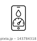 スマートフォンの水使用量ゲージ アイコン 143784318