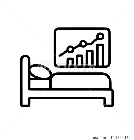 ベッドと睡眠品質チャート　アイコン 143784325