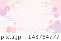 桜と伝統和柄を組み合わせた淡いピンクの和モダン背景 143784777