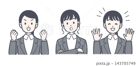 スーツ姿の女性のイラストセット 143785749