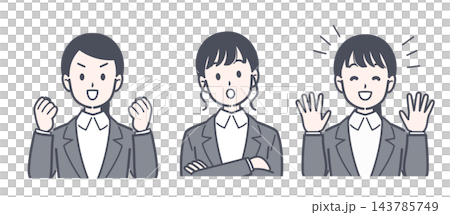 スーツ姿の女性のイラストセット 143785749