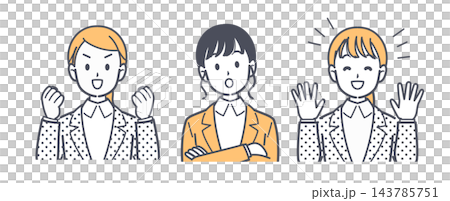 Illustration set of a woman in a suit Illustration set of a woman in a suit 143785751