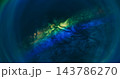 Spectrum flare. Blur colorful paint. Shimmering gray pigment stream blend rainbow neon light dye. Blue green abstract background. 143786270