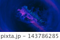Glitter neon blend. Blur ink. Colorful shiny particles mixing abstract background. Purple blue powder fluorescent light stream round frame. 143786285