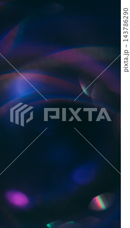 Defocused light lens. Blur luminosity. Purple blue arch glowing on dark texture. Neon color bokeh flash abstract futuristic background. 143786290