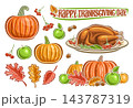 Vector set for Thanksgiving Day 143787319