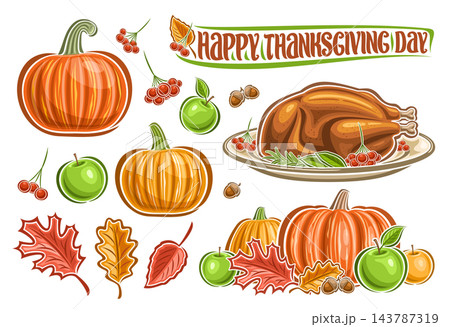 Vector set for Thanksgiving Day 143787319