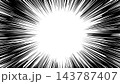 日本の漫画の集中線のベクターイラスト。モノクロの透過背景素材 143787407