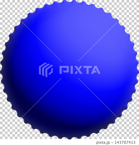 Circle badge, blue glossy 3D round seal with scalloped edge, blank button and sticker template Circle badge, blue glossy 3D round seal with scalloped edge, blank button and sticker template 143787413