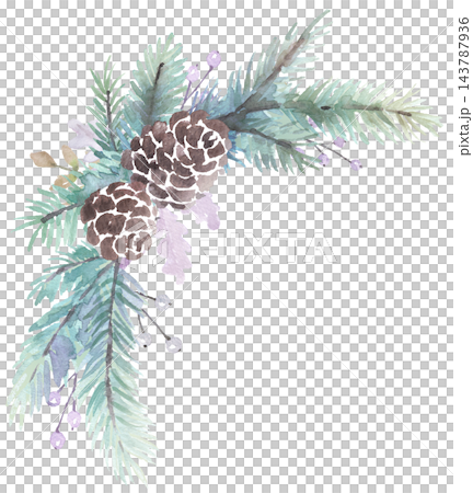 Watercolor, winter botanical frame Watercolor, winter botanical frame 143787936