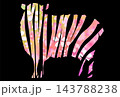 桜の花柄で彩られた動物のシルエットデザイン 143788238