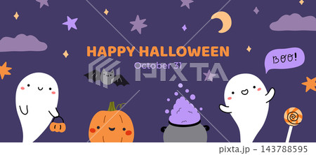 Cute Halloween banner Cute Halloween banner 143788595