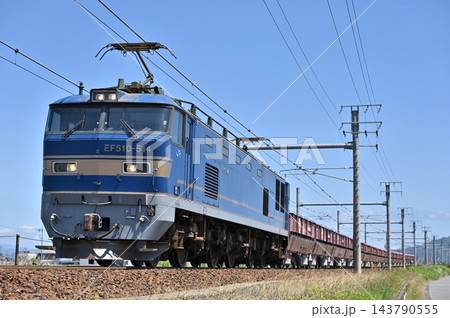 木曽川カーブを行く赤ホキ牽引のEF510－514号機 143790555