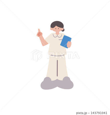 看護師女性手描きベクターイラスト 143791041