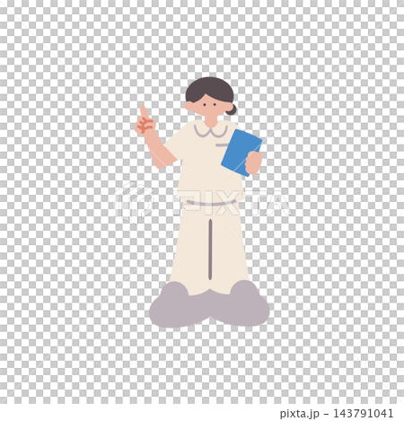 看護師女性手描きベクターイラスト 143791041