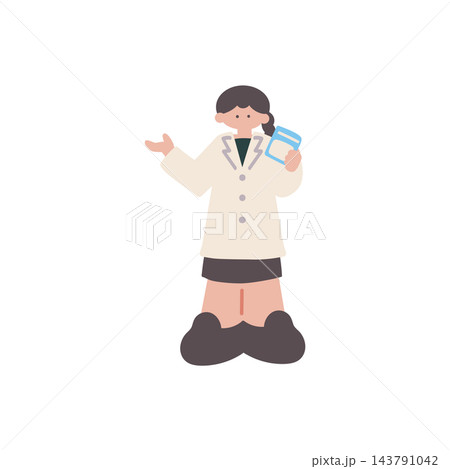 薬剤師女性手描きベクターイラスト 薬剤師女性手描きベクターイラスト 143791042