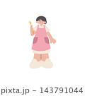歯科衛生士女性手描きベクターイラスト 143791044