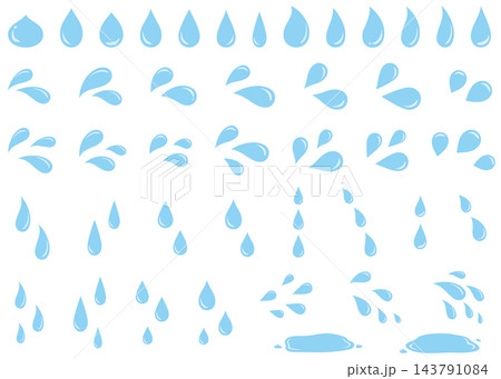 汗、涙、水滴、雫のイラストセット 143791084
