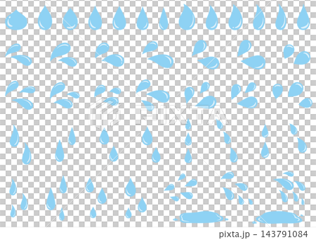 汗、涙、水滴、雫のイラストセット 143791084