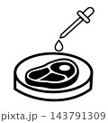 Grown lab meat icon. Future culture of food symbol. Artificial meat sign. flat style. 143791309
