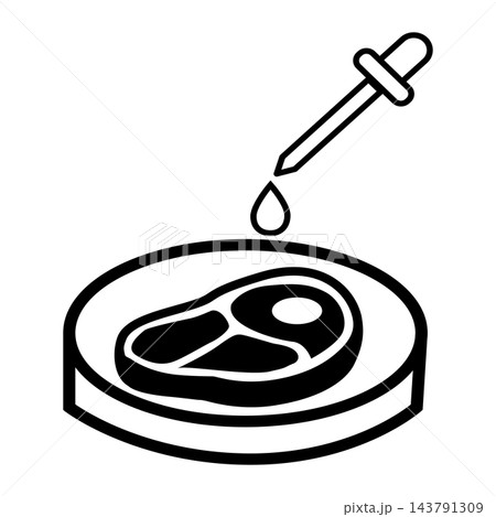 Grown lab meat icon. Future culture of food symbol. Artificial meat sign. flat style. 143791309