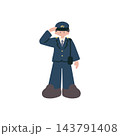 警察官男性警官手描きベクターイラスト 143791408