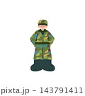 自衛隊男性手描きベクターイラスト 143791411