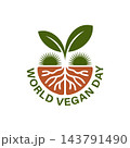 World Vegan Day Sprout Root Illustration 143791490