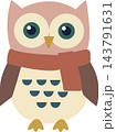 Cute Winter Owl Character Wearing Red Scarf Cute Winter Owl Character Wearing Red Scarf 143791631