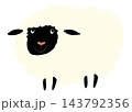 横向きの黒顔ひつじ(背景透過） 143792356