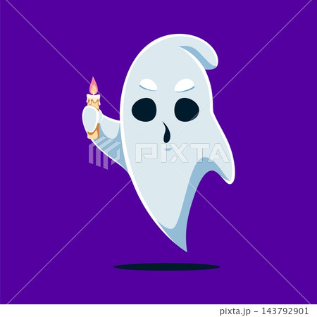 Ghost kawaii cute cartoon character with candle 143792901