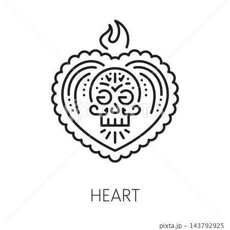Sacred heart icon, Mexican Day of the Dead holiday Sacred heart icon, Mexican Day of the Dead holiday 143792925