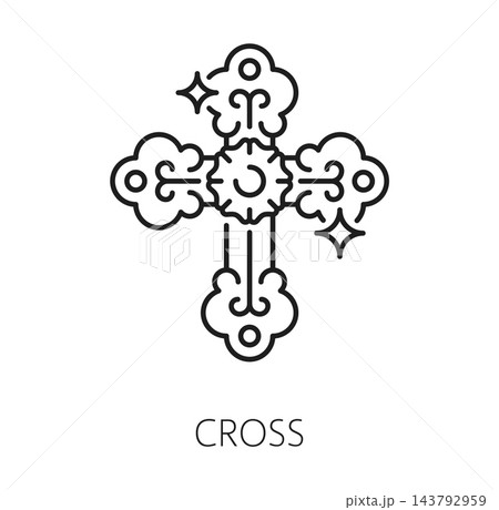 Cross icon for Mexican Day of the Dead holiday Cross icon for Mexican Day of the Dead holiday 143792959