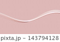 リボンのような流線が波打つピンク色の背景イラスト。柔らかく滑らかな印象の抽象的なイメージ 143794128