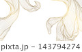 Abstract floral luxury pattern with elegant lines, leaves, and art deco elements, decorative background. Gold vector wallpaper, wave botanical print, premium design. Japanese style nature illustration 143794274