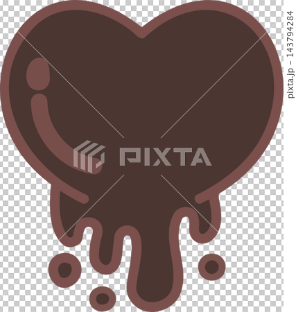 融化的心型巧克力插畫 融化的心型巧克力插畫 143794284