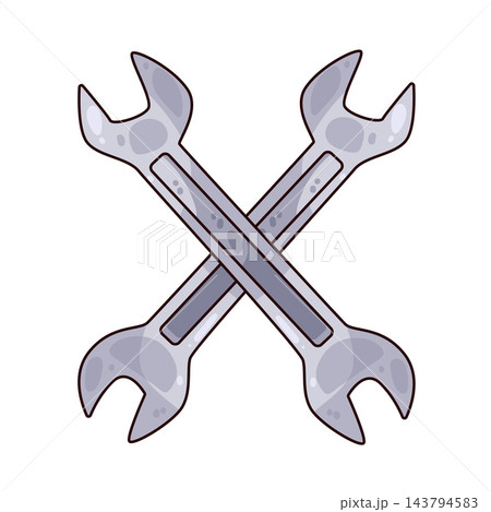 Illustration of Crossed Wrenches 143794583